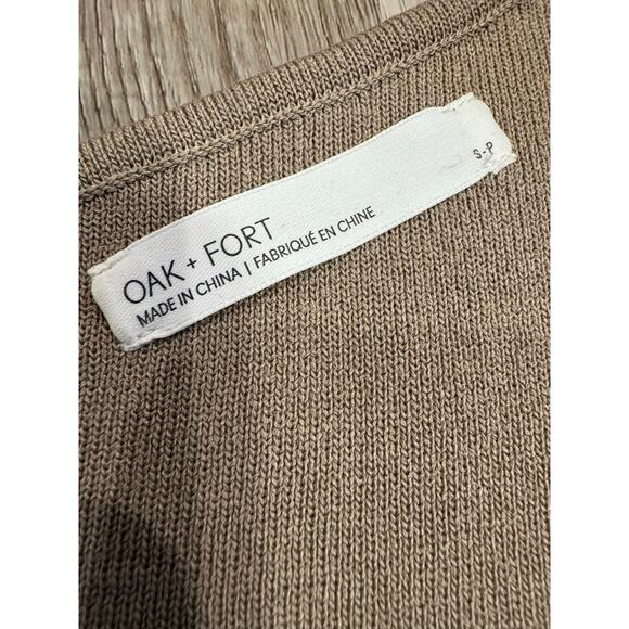 Oak + Fort One-Shoulder Knit Midi Dress with Cutout – Brindle, Size Small - Picture 8 of 9